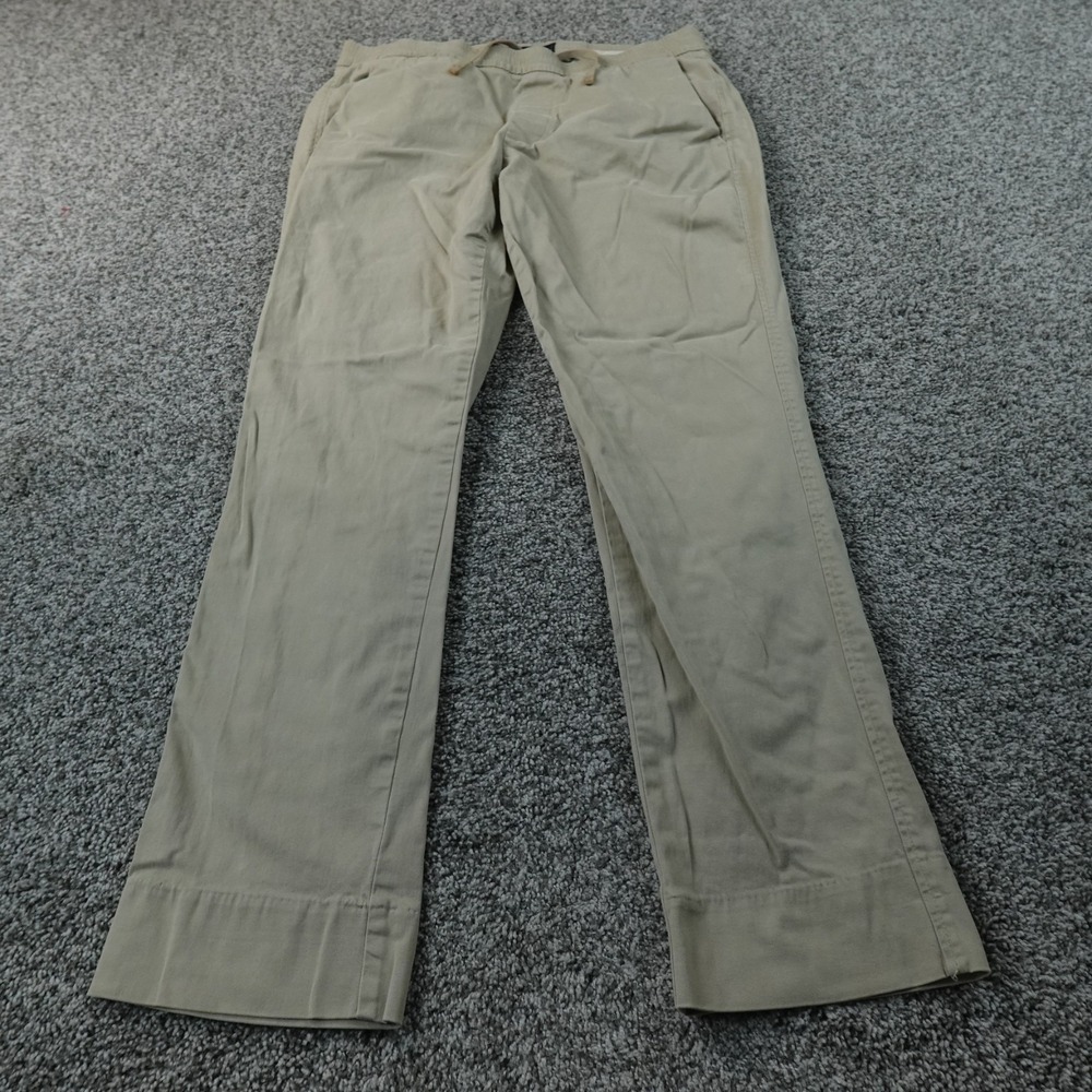 Abercrombie Fitch Pants Mens L Beige Chino Trouser Drawstring Flat Front Preppy